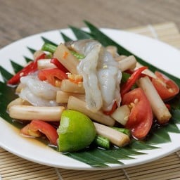 ตำไหลบัวกุ้งสดปลาร้า