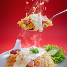 ข้าวไข่เจียวทรงเครื่อง (ไข่ 2 ฟอง) จุกๆ