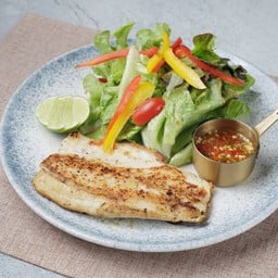 สเต็คเนื้อปลากะพงย่าง