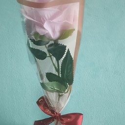 ดอกกุหลาบปลอม#02  สีชมพู 1ดอก