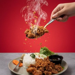 ข้าวทอดกระเทียม(เลือกเนื้อสัตว์ด้านในรายการ)