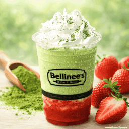 สตรอว์เบอร์รี่มัทฉะปั่น (Strawberry Matcha Smoothie)
