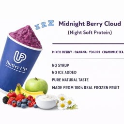 Midnight Berries Chamomile (Night Soft Protein) / สมูทตี้เนื้อผลไม้ฟรีซ 100%