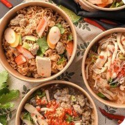 ยำเส้นแก้วรวมเห็ดหมูสับxข้าวไข่เจียว