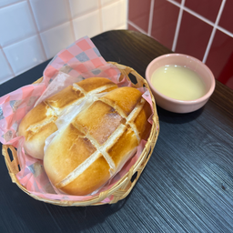 หมั่นโถว อบเนย จิ้มนมข้น มี2ลูก