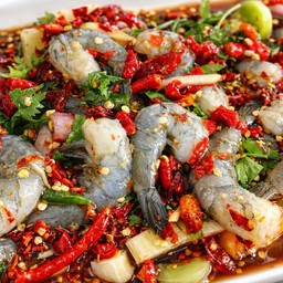 ยำปลาร้ากุ้งสด