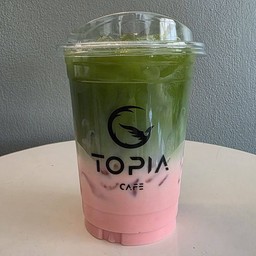 มัทฉะกุหลาบลาเต้