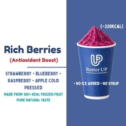 Rich Berries (Antioxidant Boost) - สมูทตี้เนื้อผลไม้แท้ฟรีซ 100%
