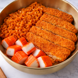 มาม่าเกาหลีไก่สไปซี่และปูอัด