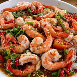 ยำปลาร้ากุ้งสุก