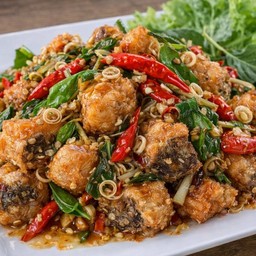 ปลานิลทอดผัดตะไคร้