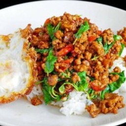 หนูนาคั่วราดข้าว+ไข่ดาว