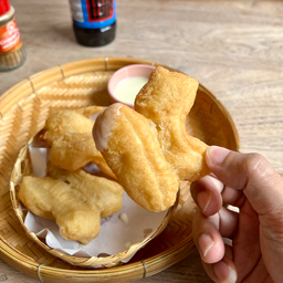 ปาท่องโก๋ชุมพลทอด+นมข้น