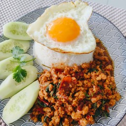 ข้าวกระเพราหมูสับ+ไข่ดาว