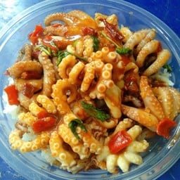 ข้าวกะเพราปลาหมึกสายจุใจ