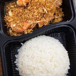 กุ้งกระเทียม (ราดข้าว)