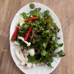 ผัดผักวอเตอร์เครสแดง