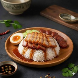 ข้าวหมูแดงหมูกรอบ