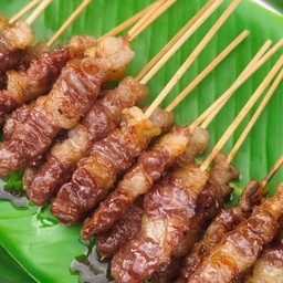 เนื้อย่างโคขุนน้ำจิ้มแจ่วชุด5ไม้