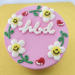 เค้กวันเกิด (วิปครีม) เค้กช็อคไซส์1/4 P ดอกไม้ล้อม