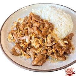 ข้าวหน้าหมูอนุบาล ( หมูกระเทียมในปิ่นโตวัยเด็ก)