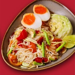 ตำซั่วขนมจีนไข่ต้ม