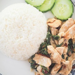 กระเพราพริกแห้งไก่
