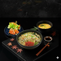 [เซตสุดฮิต] Oyako Don + Salmon YumThai Salad + Miso Soup