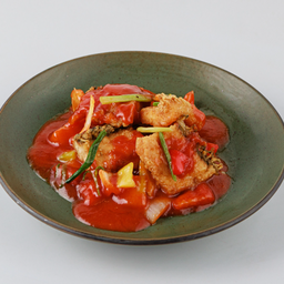 (ขจ)-เนื้อปลากะพงผัดเปรี้ยวหวาน Sweet & Sour Sea Bass.