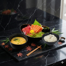 [เซตสุดฮิต] Salmon Sashimi + Gohan + Miso Soup