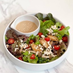 สลัดเห็ดย่าง เต้าหู้ น้ำสลัดงาญี่ปุ่น