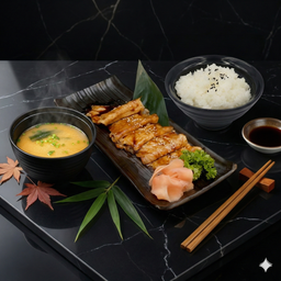 [เซตสุดฮิต] Buta Shio Teri Yaki + Gohan + Miso Soup