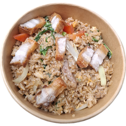 ข้าวผัดหมูกรอบ
