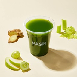 Green Goddess, Cold Pressed Juice ( ผักโขม ผักคอส เซอรารี่ แตงกวา แอปเปิ้ล ขิง - น้ำผลไม้ สกัดเย็น )