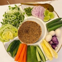 กะปิเผากะลา+ชุดผัก