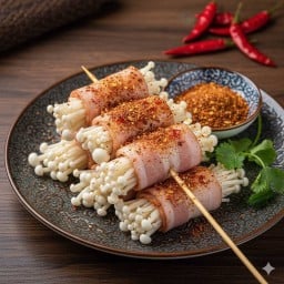 เบคอนพันเห็ดเข็มทอง