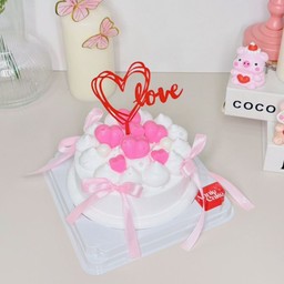 Ribbon Heart Cloud Cake