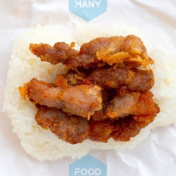ข้าวหน้าหมูทอด+น้ำจิ้ม