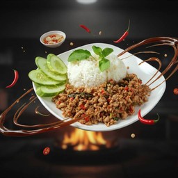 ข้าวกะเพราพริกแห้ง