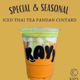 Iced Thai Tea Pandan Custard ( D )