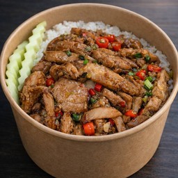 ข้าวไก่ย่างคั่วพริกเกลือ แซ่บบ