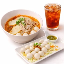 เซตก๋วยเตี๋ยวต้มยำโบราณ+ลูกชิ้นปลาลวกจิ้ม (ซื้อ 2 ฟรี1)