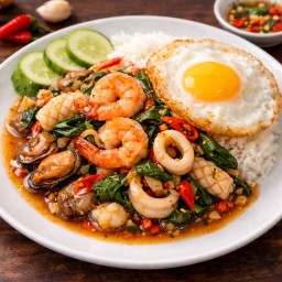 ข้าว+กะเพราทะเล