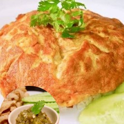 ข้าวไข่เจียวน้ำพริกหนุ่ม