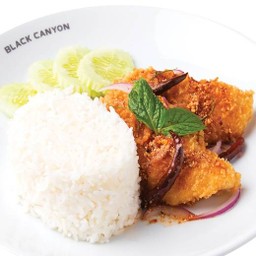 ข้าวปลาทอดน้ำตก