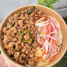 ข้าวกะเพราไข่ข้นปูอัด