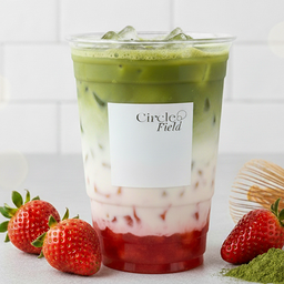 มัทฉะ สตรอว์เบอร์รี่ลาเต้ เย็น🌱🍓