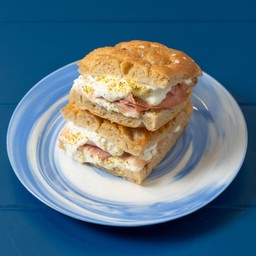 Focaccia Stracciatella and Mortadella