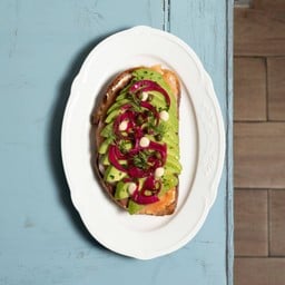 Salmon open face sandwich