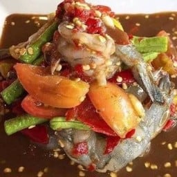 ตำเกาเหลากุ้งสด